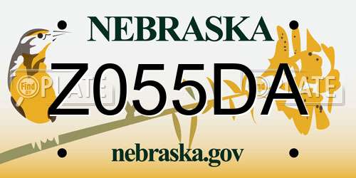 Z055DA Nebraska License Plate