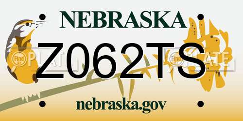 Z062TS Nebraska License Plate