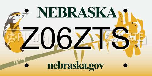 Z06ZTS Nebraska License Plate