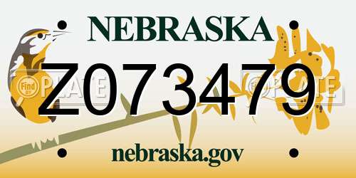Z073479 Nebraska License Plate