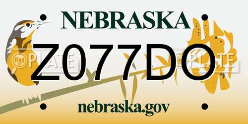 Z077DO Nebraska License Plate