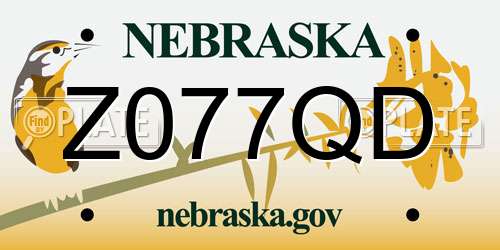 Z077QD Nebraska License Plate