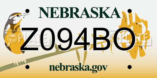 Z094BO Nebraska License Plate