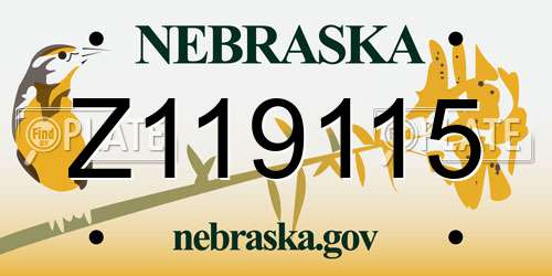 Z119115 Nebraska License Plate
