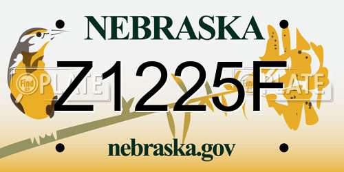 Z1225F Nebraska License Plate