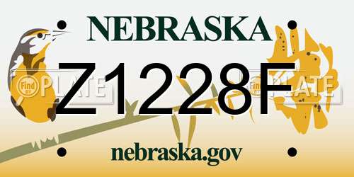 Z1228F Nebraska License Plate