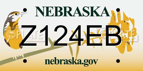 Z124EB Nebraska License Plate
