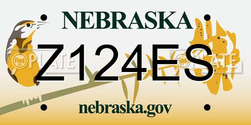 Z124ES Nebraska License Plate