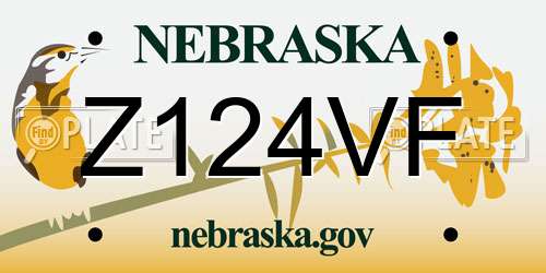 Z124VF Nebraska License Plate