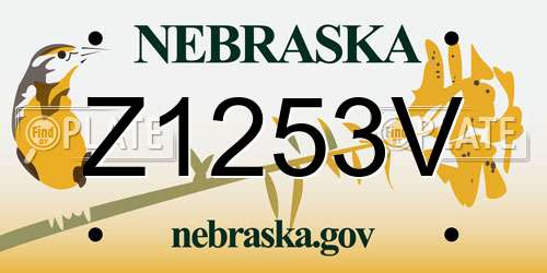 Z1253V Nebraska License Plate