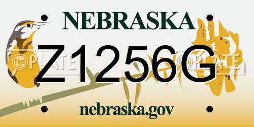 Z1256G Nebraska License Plate