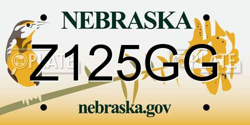Z125GG Nebraska License Plate