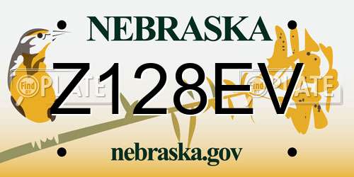 Z128EV Nebraska License Plate