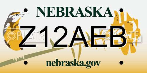 Z12AEB Nebraska License Plate
