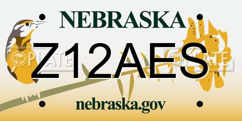 Z12AES Nebraska License Plate