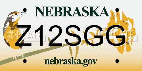 Z12SGG Nebraska License Plate