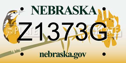 Z1373G Nebraska License Plate