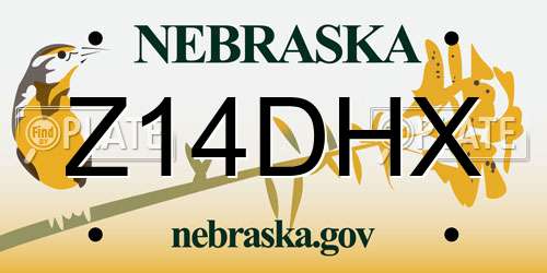 Z14DHX Nebraska License Plate