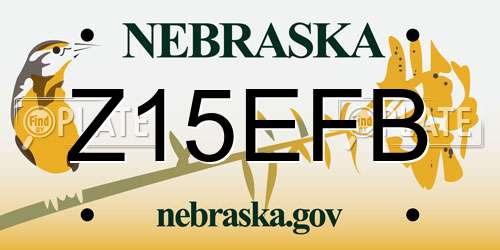 Z15EFB Nebraska License Plate