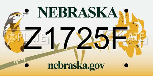 Z1725F Nebraska License Plate