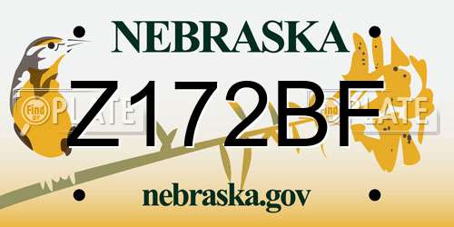 Z172BF Nebraska License Plate