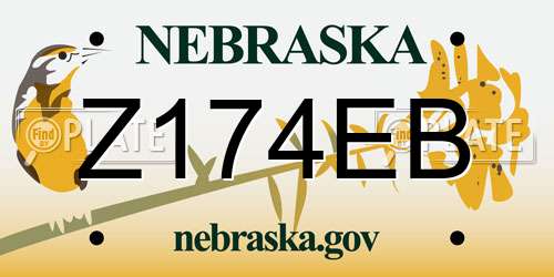 Z174EB Nebraska License Plate