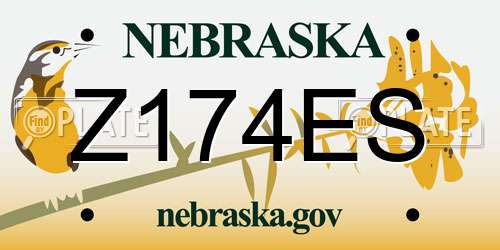 Z174ES Nebraska License Plate