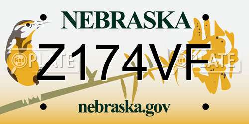 Z174VF Nebraska License Plate