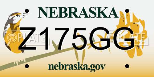 Z175GG Nebraska License Plate