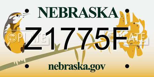 Z1775F Nebraska License Plate