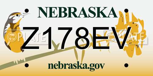 Z178EV Nebraska License Plate