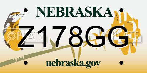 Z178GG Nebraska License Plate