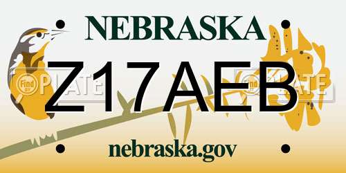 Z17AEB Nebraska License Plate