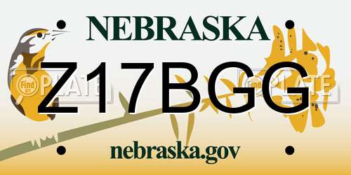Z17BGG Nebraska License Plate