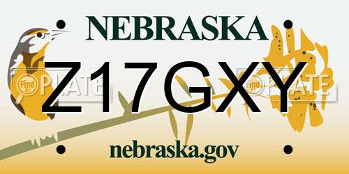 Z17GXY Nebraska License Plate