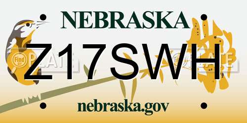 Z17SWH Nebraska License Plate
