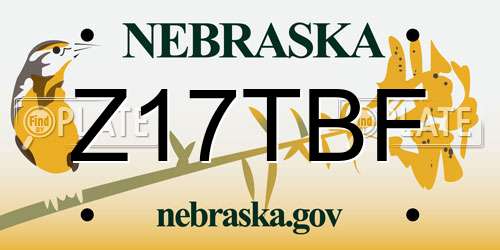 Z17TBF Nebraska License Plate