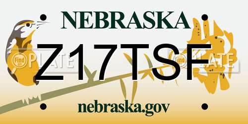 Z17TSF Nebraska License Plate