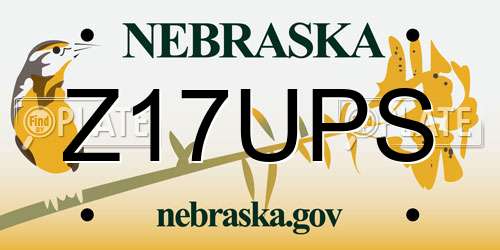 Z17UPS Nebraska License Plate