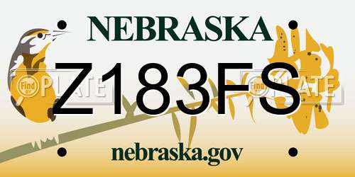 Z183FS Nebraska License Plate