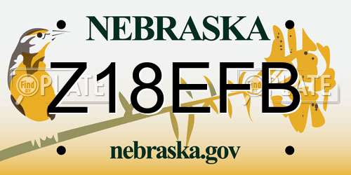 Z18EFB Nebraska License Plate
