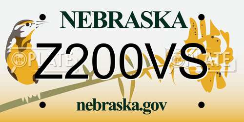 Z200VS Nebraska License Plate