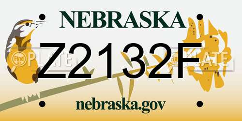 Z2132F Nebraska License Plate