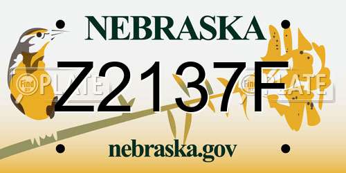 Z2137F Nebraska License Plate