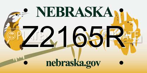Z2165R Nebraska License Plate