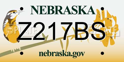 Z217BS Nebraska License Plate