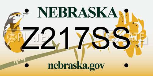 Z217SS Nebraska License Plate