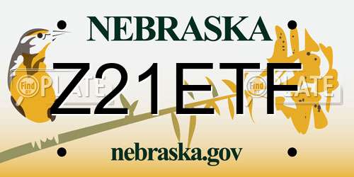Z21ETF Nebraska License Plate