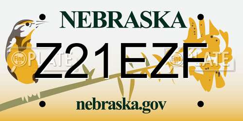Z21EZF Nebraska License Plate
