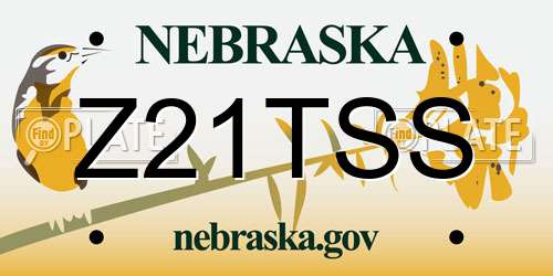 Z21TSS Nebraska License Plate